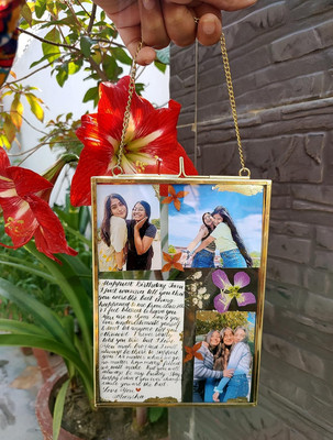 IAC Crafteriaaa Brass Wall Photo Frame(Gold, 4 Photo(s), 4x4, 6x4, 7x5)