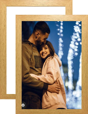 Morvi Wood Wall Photo Frame(Brown, 2 Photo(s), A4)