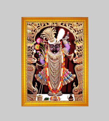 Think Tech MDF Wall Photo Frame(Maroon, 1 Photo(s), Dwarkadhish 5x7 CM)