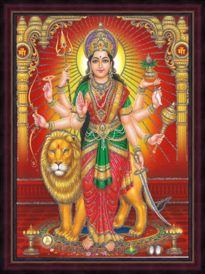 Gita Govinda Durga Maa Wall Sparkle Coated Photo Religious Frame