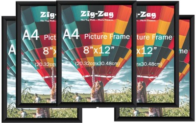 Zig Zag Acrylic Wall Photo Frame(Black, 5 Photo(s), 8x12 inch)