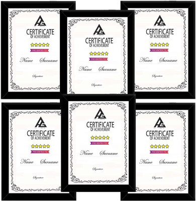 AG CRAFTS Wood Wall Photo Frame(Black, 6 Photo(s), A4 DOCUMENT SIZE, DOCUMENT SIZE)
