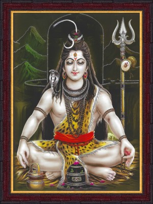 Gita Govinda Lord Shiva Sparkle Coated Photo Religious Frame