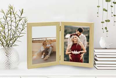 SJM ENTERPRISES Wood Table Photo Frame(Black, 2 Photo(s), HOME DECOR PHOTO FRAME FRAME SIZE 4X6)