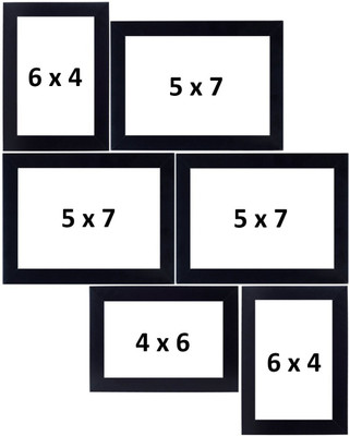 Stuthi Arts Wood Wall Photo Frame(Black, 6 Photo(s), 5X7 4X6)