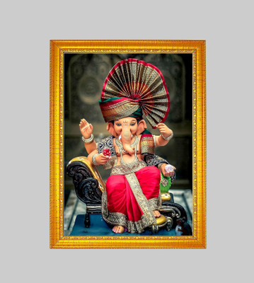 Think Tech MDF Wall Photo Frame(Pink, 1 Photo(s), Ganesh 5x7 CM)