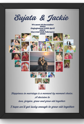 HUMTUMCREATION Wood Wall Photo Frame(Black, 8 Photo(s), Premium A4 Customized Photo Frame | Add Your Photo, Name & Message | Personalized Gift for Couples, Birthday & Home Decor Send photos on Whats-aap No (92512-82844) And Get Digital Reprint)