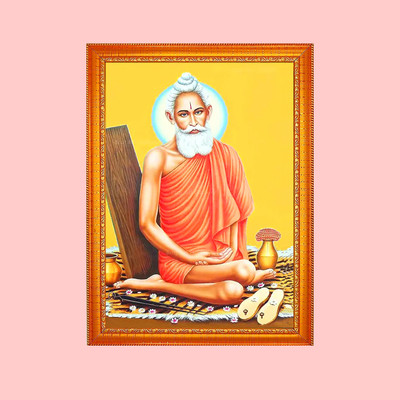 Think Tech MDF Wall Photo Frame(Yellow, 1 Photo(s), Loknath Baba Ji 6 x 8 CM)