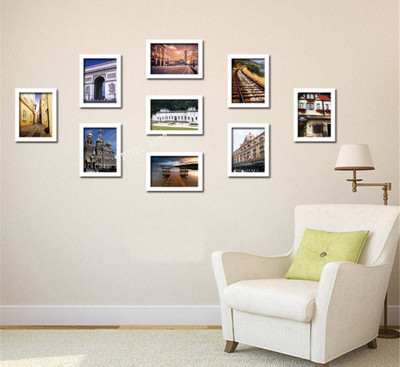 Stuthi Arts Glass Wall Photo Frame(White, 9 Photo(s), 5x7 inch)