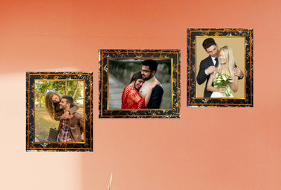 VST Wood Wall Photo Frame(Black, 3 Photo(s), THREE 8X10 INCH FOR OWN PHOTO/COLLAGE WITH ATTRACTIVE BLACK FRAME)