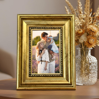 Art Street MDF Table Photo Frame(Gold, 1 Photo(s), 4x6 Inch)