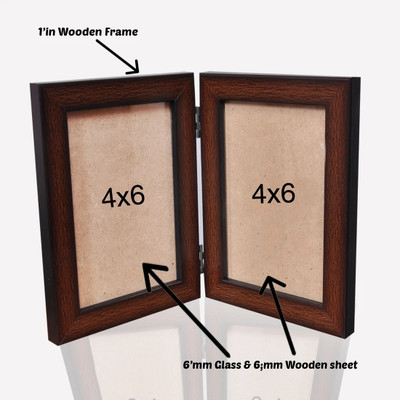 NSSTUDIOS Wood Table Photo Frame(Brown, 2 Photo(s), 4X6)