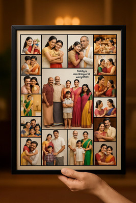 SHREE COLLECTION MDF Wall Photo Frame(Black, 17 Photo(s), Wooden Photo Frame Gift Picture Frame with Multiple Photos Custom Gift for Birthday, Anniversary, Friends, Family, or Special Moments Send Photos & Other Details 8824173587 )A4 size)