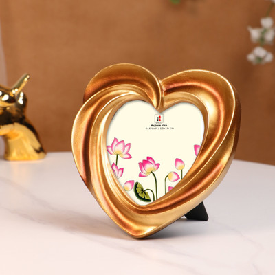Art Street Polymer Table Photo Frame(Gold, 1 Photo(s), 10x10 cm)
