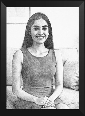 SwastikMart Plastic Wall Photo Frame(Black, 1 Photo(s), 33x24, Laminated Pencil Sketch Photo Frame, weddings, anniversaries, birthdays, Valentine’s Day, A4-Size-M-96O 72~13982)