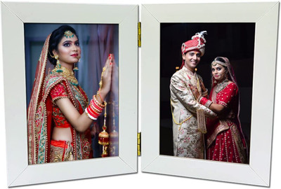 MYKART Wood Table Photo Frame(White, 2 Photo(s), 4x6 inch)