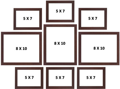 Stuthi Arts Glass Wall Photo Frame(Brown, 9 Photo(s), 10x8-3 7x5-6)