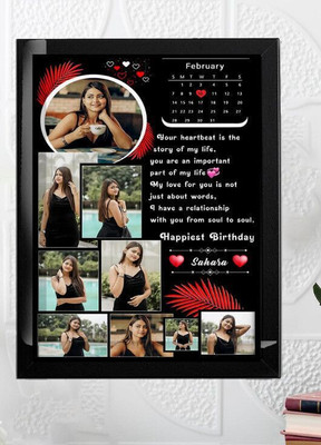 NORALA MDF Wall Photo Frame(Black, 9 Photo(s), Wood Customise photo frame, ONLY LOVE COLLAGE FRAME Birthday photo frame, anniversary photo frame, WEDDING PURPOSE photo frame Send photos 9829150489 A52 Size) Digital Reprint)
