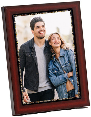 Zig Zag Acrylic Table Photo Frame(Brown, 1 Photo(s), 4x6 inches)
