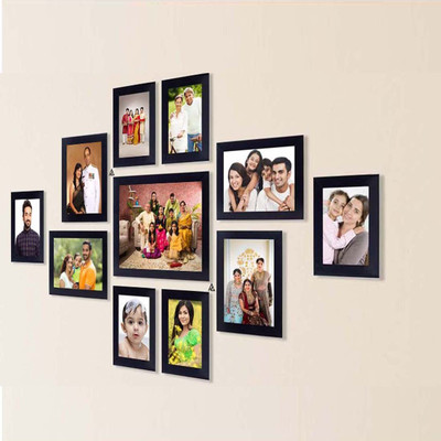 Stuthi Arts Glass Wall Photo Frame(Black, 11 Photo(s), 8x10-(1) 5x7-(4) 4x6-(6))