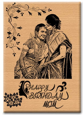 Magic Laser art Wood Table Photo Frame(Brown, 1 Photo(s), 6*4)