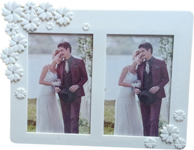 Hitech Sales Plastic Table Photo Frame(White, 2 Photo(s), 4 x 6)
