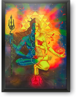 Just Zest Art Wood Wall Photo Frame(Multicolor, 1 Photo(s), 12 X 18 Inch, Set of 1, shiv parvati Photo Frame)