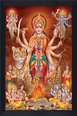 Gita Govinda Maa Durga Bhairav Shiv saraswati Bramha photo Frame Religious Frame