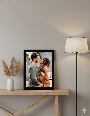 HSB MDF Wall Photo Frame(Black, 8 Photo(s), Personalized Premium Multi-Photo Collage Frame for Family Memories | Stylish Black Wooden Wall Art Send photos 94688-46787 A4 Size) Digital Reprint)