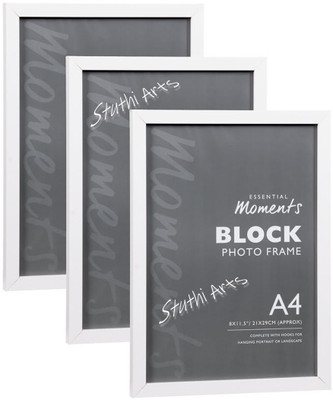 Stuthi Arts Wood Wall Photo Frame(White, 3 Photo(s), A4)