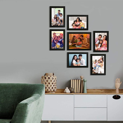 Stuthi Arts Glass Wall Photo Frame(Black, 7 Photo(s), 5x7, 4x6)