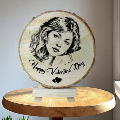 DVMART Wood Table Photo Frame(Brown, 1 Photo(s), Personalized Mango Wood Birthday Photo Frame – Custom Gift Idea (Size 5.5))