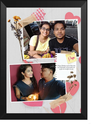 SwastikMart Plastic Wall Photo Frame(Black, 2 Photo(s), 33x24, Couple Photo Frame, A4-Size-M-96O 72~13982)