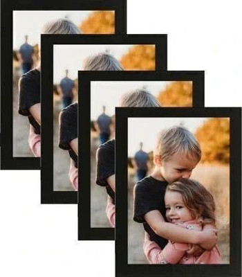 TEENA CREATIONS Wood Wall Photo Frame(Black, 4 Photo(s), A4 SIZE)