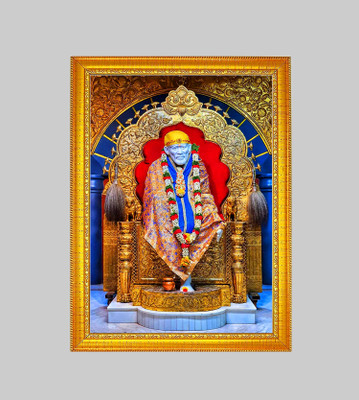 Think Tech MDF Wall Photo Frame(Red, 1 Photo(s), Sai Baba 5x7 CM)