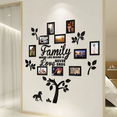 Ekhasa Acrylic Wall Photo Frame(Black, 10 Photo(s), 6 Inch)