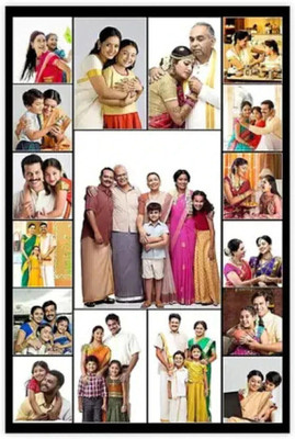 HSB INFRA MDF Wall Photo Frame(Black, 17 Photo(s), Send Photo WP 94688-46787 A3 12*18Size ) Digital Reprint Wooden Photo Frames Personalized Print)