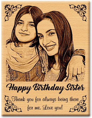 Magic Laser art Wood Table Photo Frame(Brown, 1 Photo(s), 5x4)