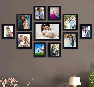 Stuthi Arts Glass Wall Photo Frame(Black, 11 Photo(s), 8x10-1, 5x7-4, 4x6-6)