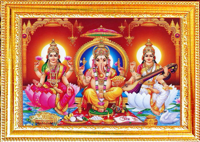 Think Tech Laxmi Ganesh ji Religious Frame