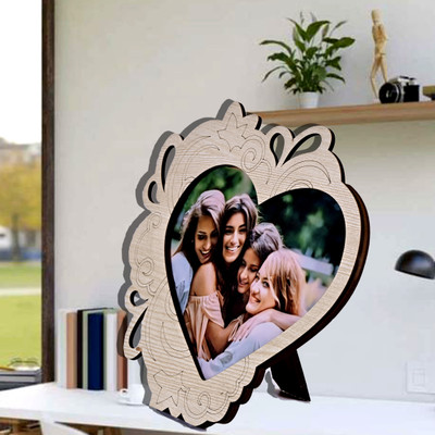 Magic Laser art Wood Table Photo Frame(White, 1 Photo(s), 5x7)