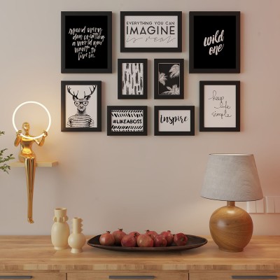 Painting Mantra Wood Wall Photo Frame(Black, 9 Photo(s), 2 of 6x8
2 of 8x10
1 of 6x10
4 of 4x6)