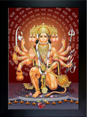 Renowned MDF Wall Photo Frame(Orange, 1 Photo(s), 10x14 Hanuman Ji)