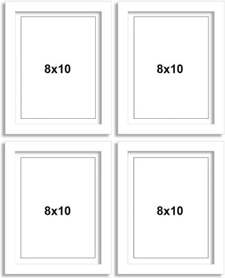 MAHITRADERS Wood Wall Photo Frame(White, 4 Photo(s), 8*10)