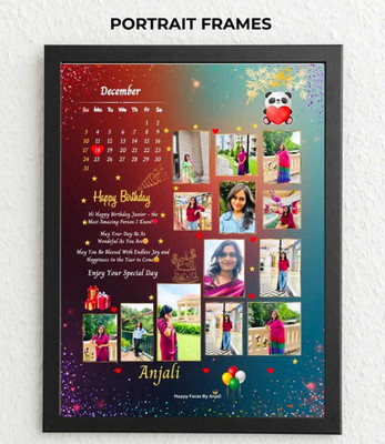 HUMTUMCREATION Wood Wall Photo Frame(Black, 13 Photo(s), Premium A4 Customized Photo Frame | Add Your Photo, Name & Message | Personalized Gift for Couples, Birthday & Home Decor Send photos on Whatsaap No (9251282844) And Get Digital Reprint)