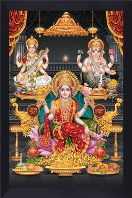 Gita Govinda Laxmi Saraswati Ganesh acrylic glass photo Frame Religious Frame
