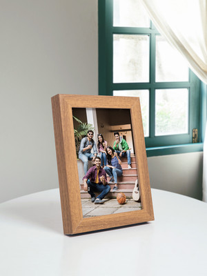 GOLDEN PEACOCK Polymer Table Photo Frame(Beige, Brown, 1 Photo(s), Image Size: 5 in x 7 in (Width x Height))