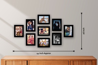 US IDEAL CRAFT Wood Wall Photo Frame(Black, 9 Photo(s), 5X7 In)
