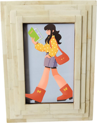 InsTook Wood Table Photo Frame(White, 1 Photo(s), S)