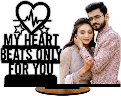 unique stuff Wood Table Photo Frame(Black, 1 Photo(s), Share Photos on Wts app 98876 14681, 9x12 inch)